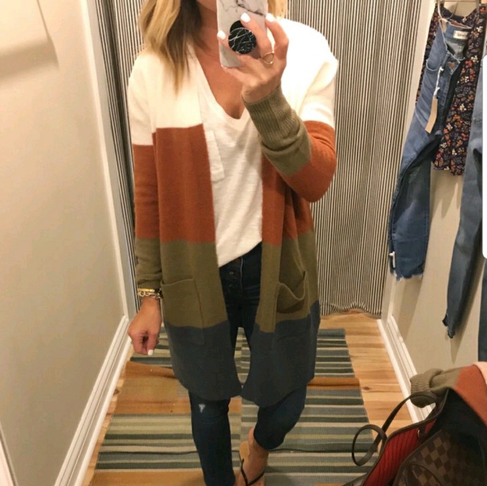Madewell color block Kent cardigan